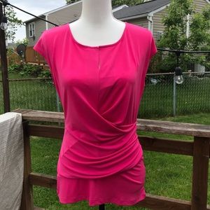 NY&Co Pink Short Sleeve Blouse